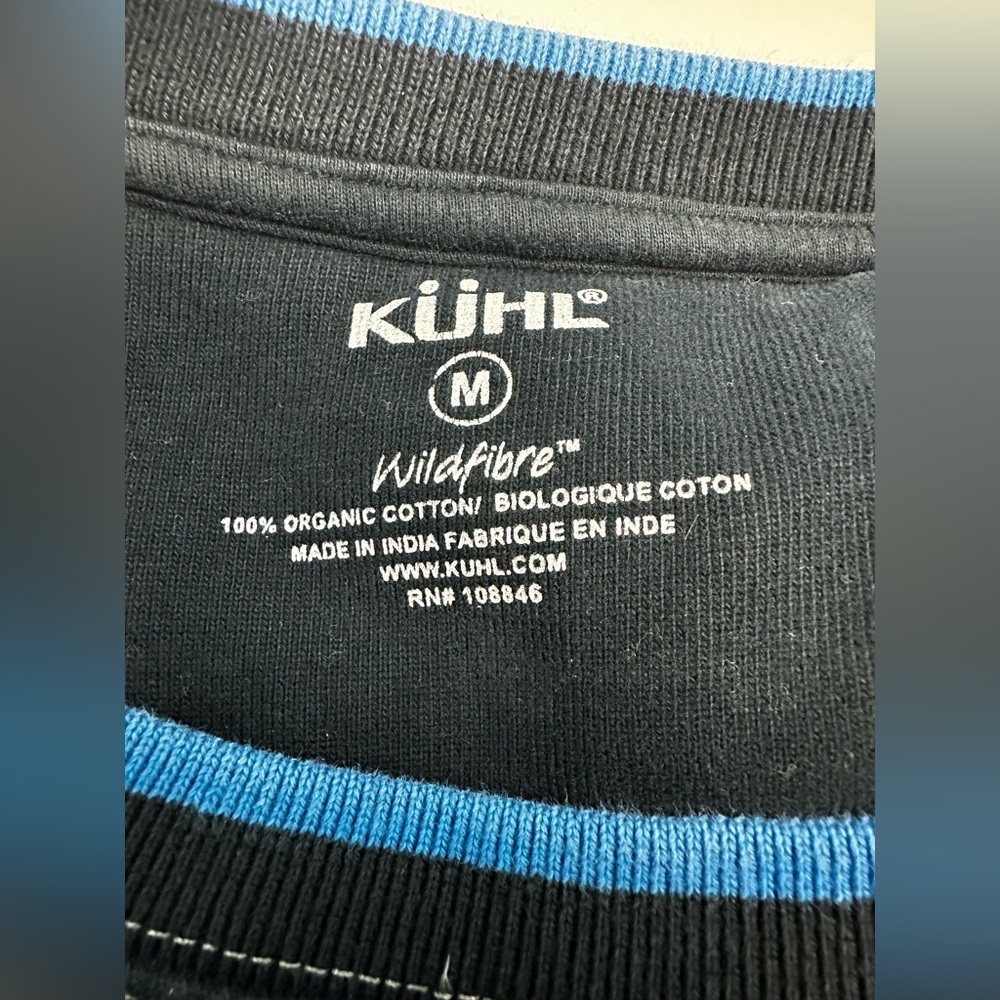 Men’s Khul Blue Long Sleeve Crew Neck Pullover Lightweight Sweatshirt Medium - Picture 3 of 3